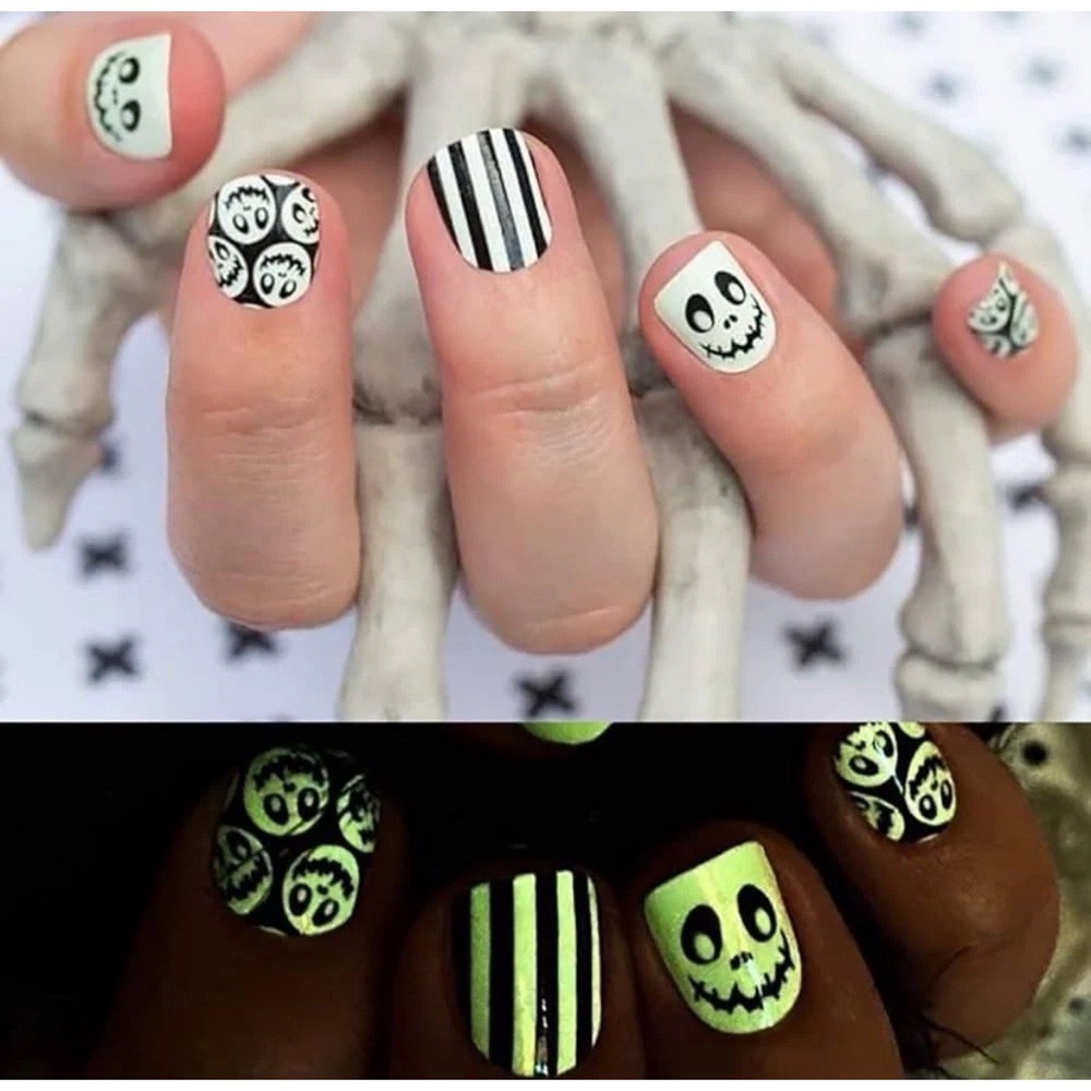 Color Street Nails - Boo Crew -‎ Retired Halloween Design - Glow in the Dark !